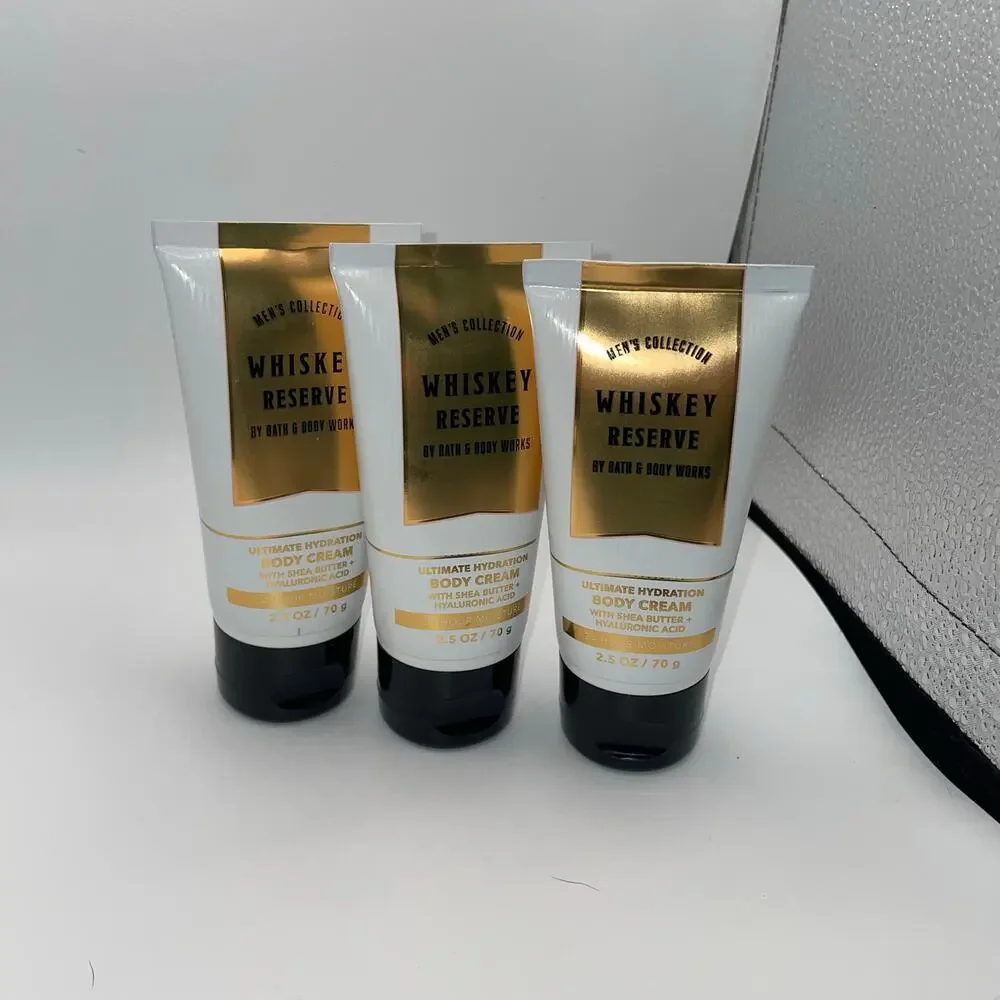 Bath & Body Works Whisky Reserve Mens Body Cream 2.5 oz Travel Size Lot x3 BBW